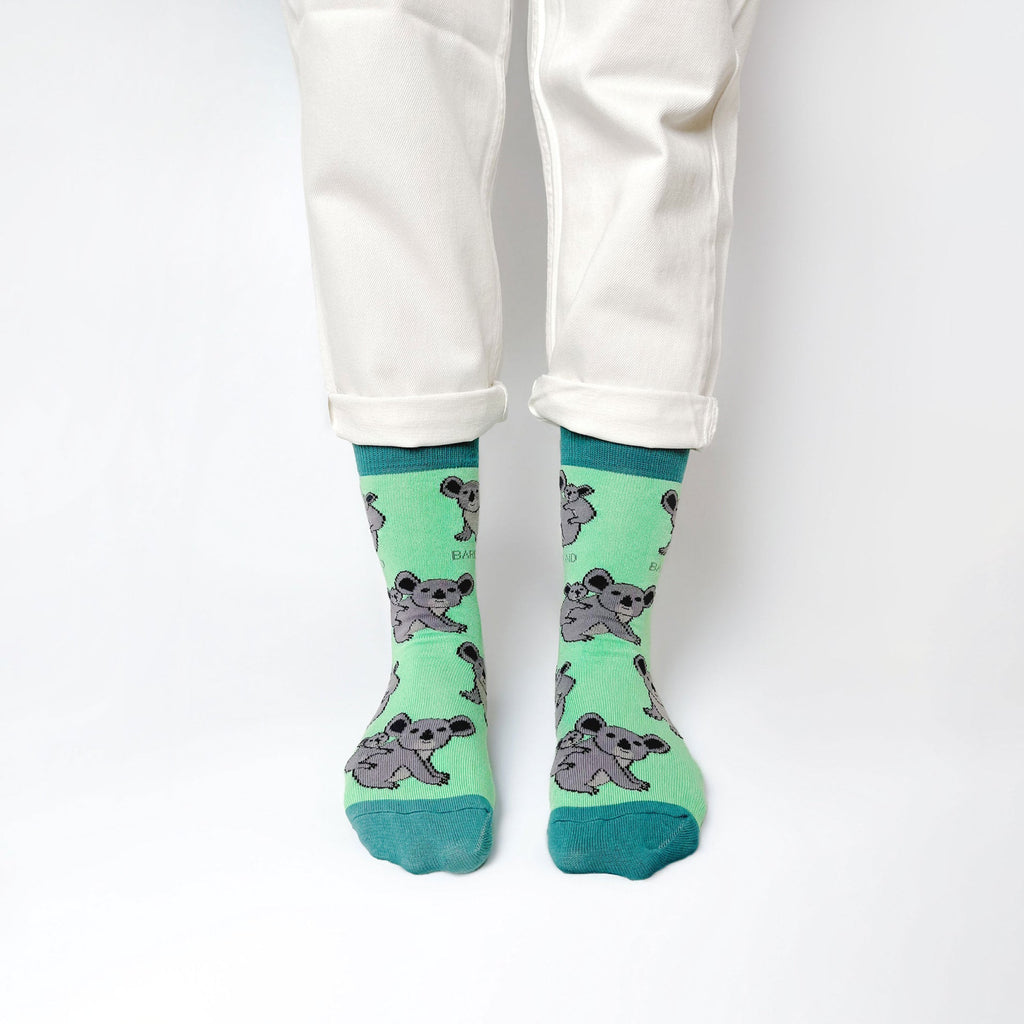 Save the Koalas Bamboo Socks in Mint Green