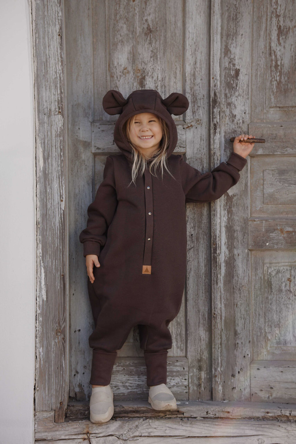 Bear Hood Jumpsuit for Kids – Cozy & Cute with Stretch Cotton by Zezuzulla at www.brixbailey.com
