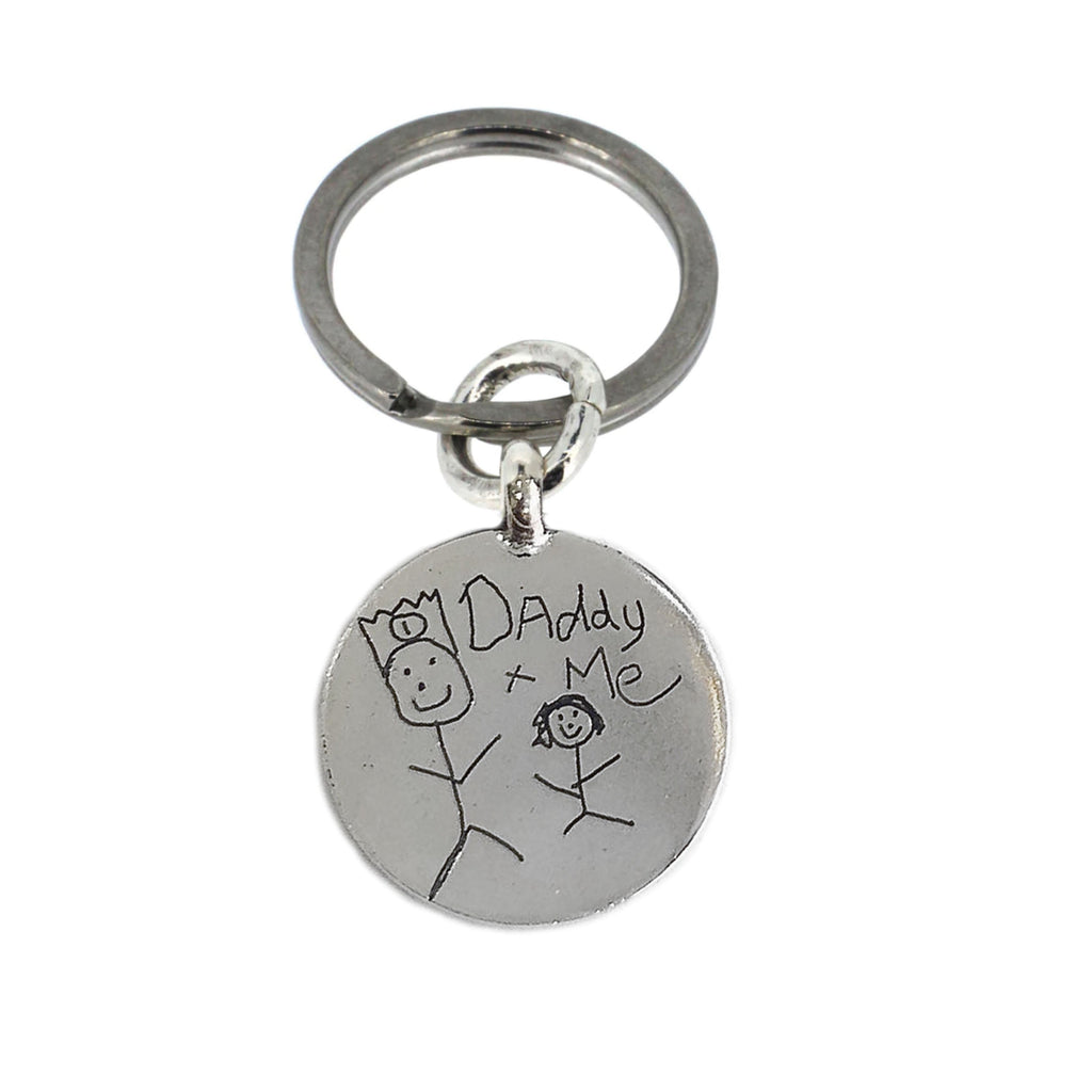 Personalised Silver Keyring with Handprint or Handwriting