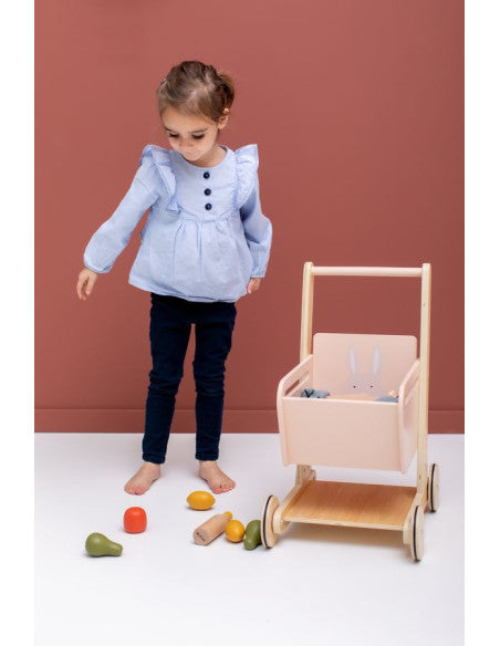 Wooden Shopping Trolley Toy – Eco-Friendly & Child-Safe by Trixie Baby at brixbailey.com