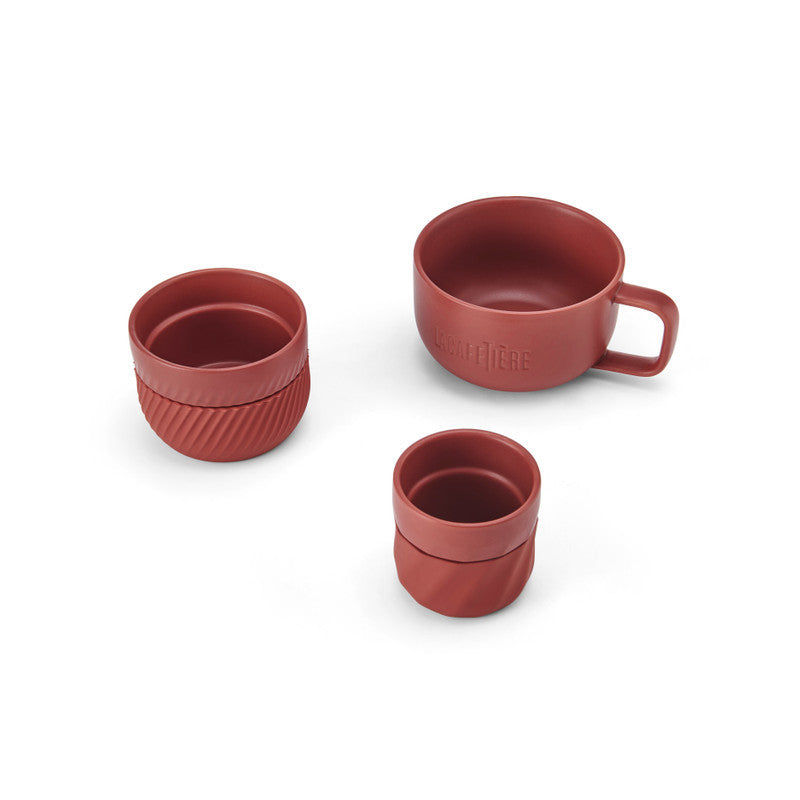 La Cafetière Red Mug Set – Cappuccino, Flat White, Espresso by La Cafetière at www.brixbailey.com