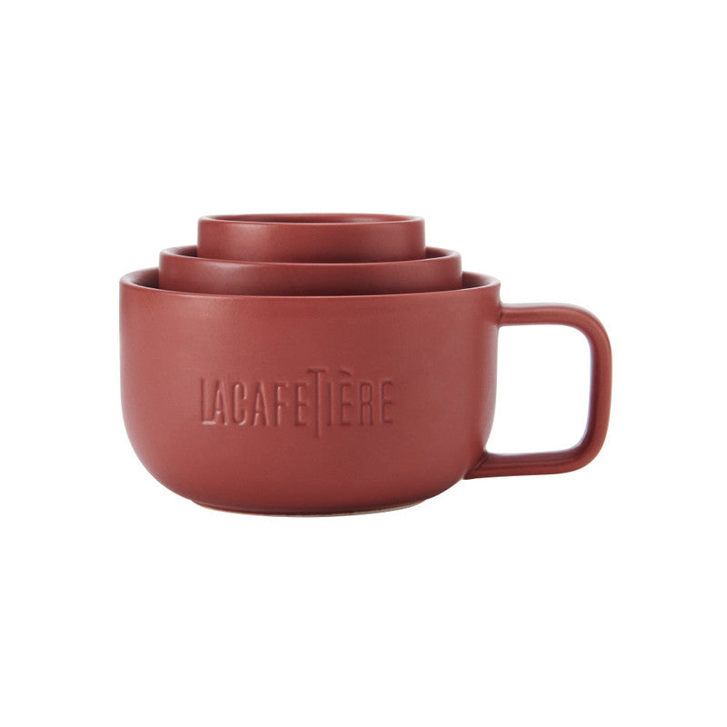 La Cafetière Red Ceramic Mug Set – Cappuccino to Espresso Sizes by La Cafetière at www.brixbailey.com