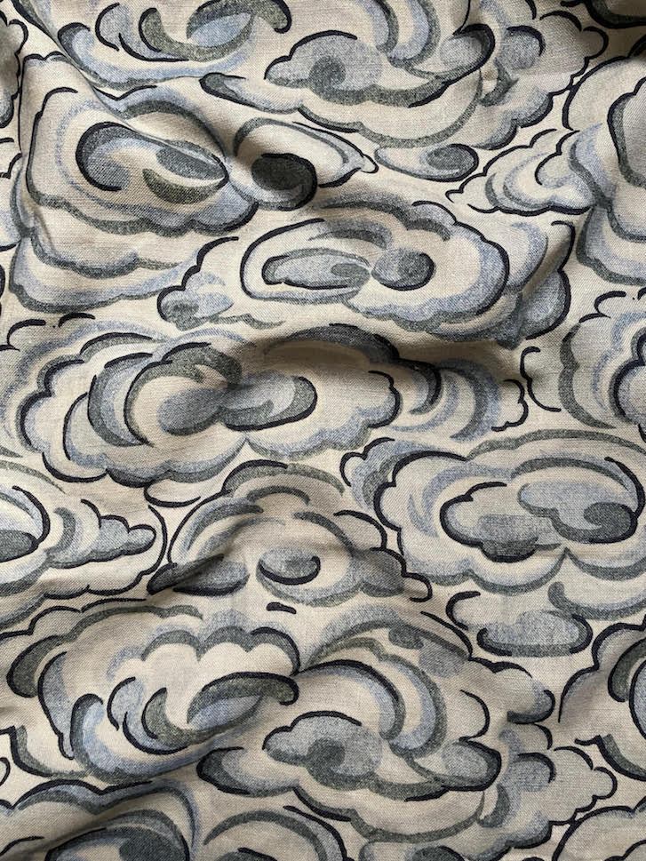 Kumo Clouds Fabric in Oatmeal Linen