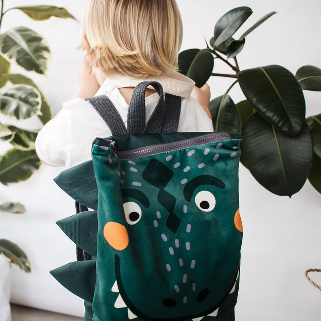 Dino-rrific Kids Backpack – Fun & Spacious Dinosaur Design by Muni at www.brixbailey.com