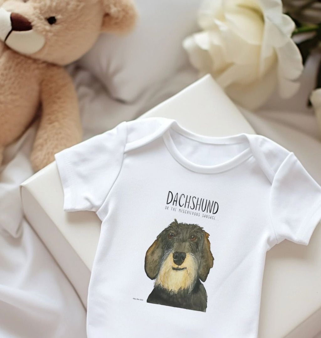 Mischievous Hot Dog Baby Bodysuit Organic Cotton