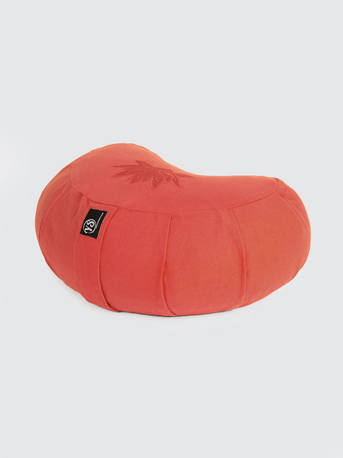 Organic Cotton Crescent Lotus Zafu Buckwheat Meditation Cushion