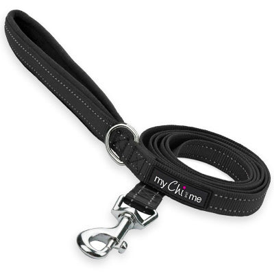 Reflective 15mm Webbing Lead with Neoprene Handle Lining Black