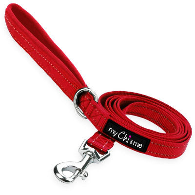 Reflective Webbing Lead with Neoprene Handle Red 15mm