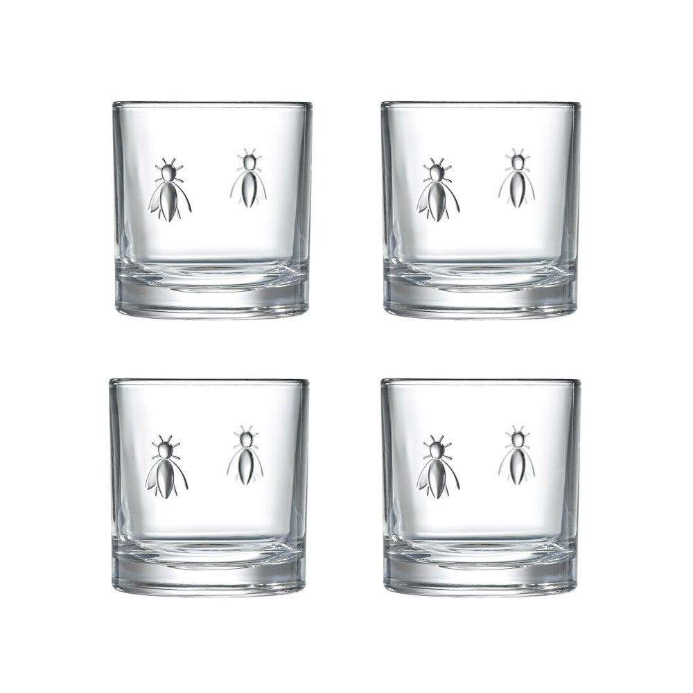 French Bee Whiskey Glasses Set of 4 – La Rochère Abeille Collection by La Rochère at www.brixbailey.com