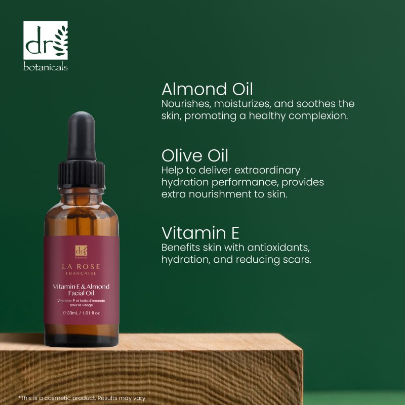 Facial Oil with Rose, Almond and Olive 30ml