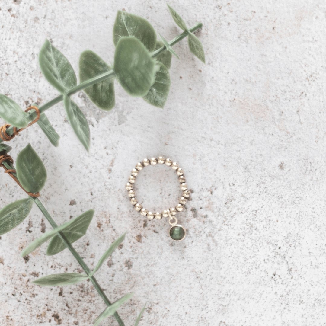 Labradorite March Birthstone Ring in Sterling Silver