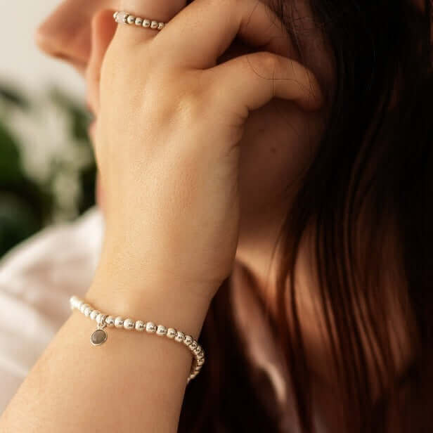 Labradorite March Birthstone Bracelet in Sterling Silver