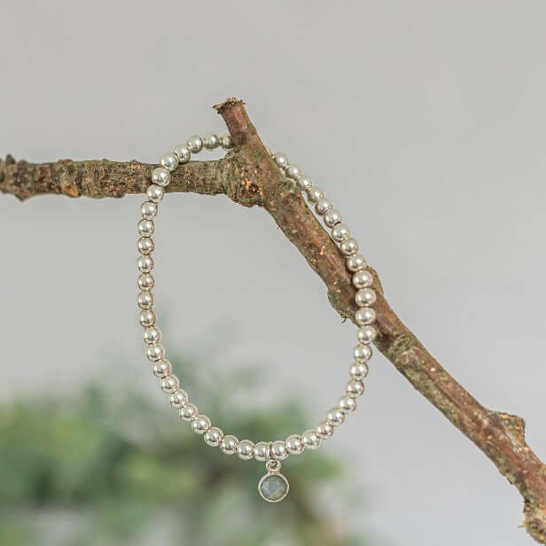 Labradorite March Birthstone Bracelet in Sterling Silver