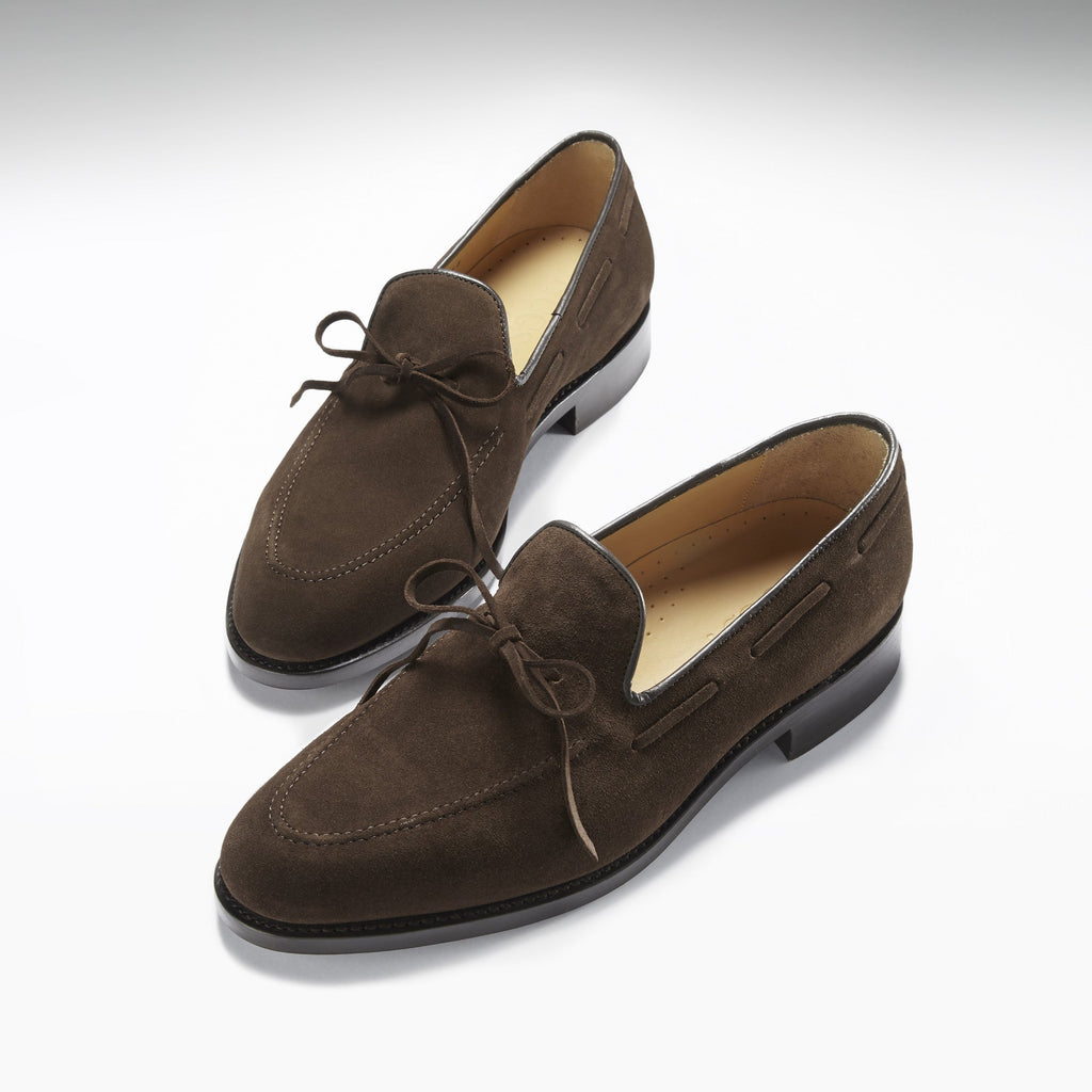 Brown Suede Laced Loafers