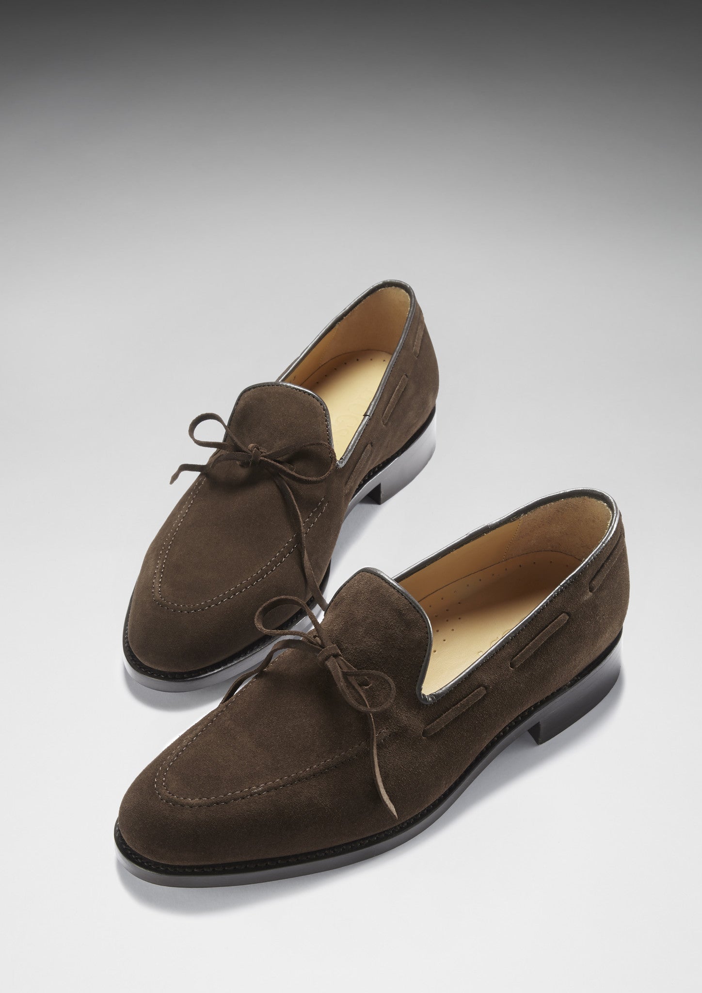 Brown Suede Laced Loafers