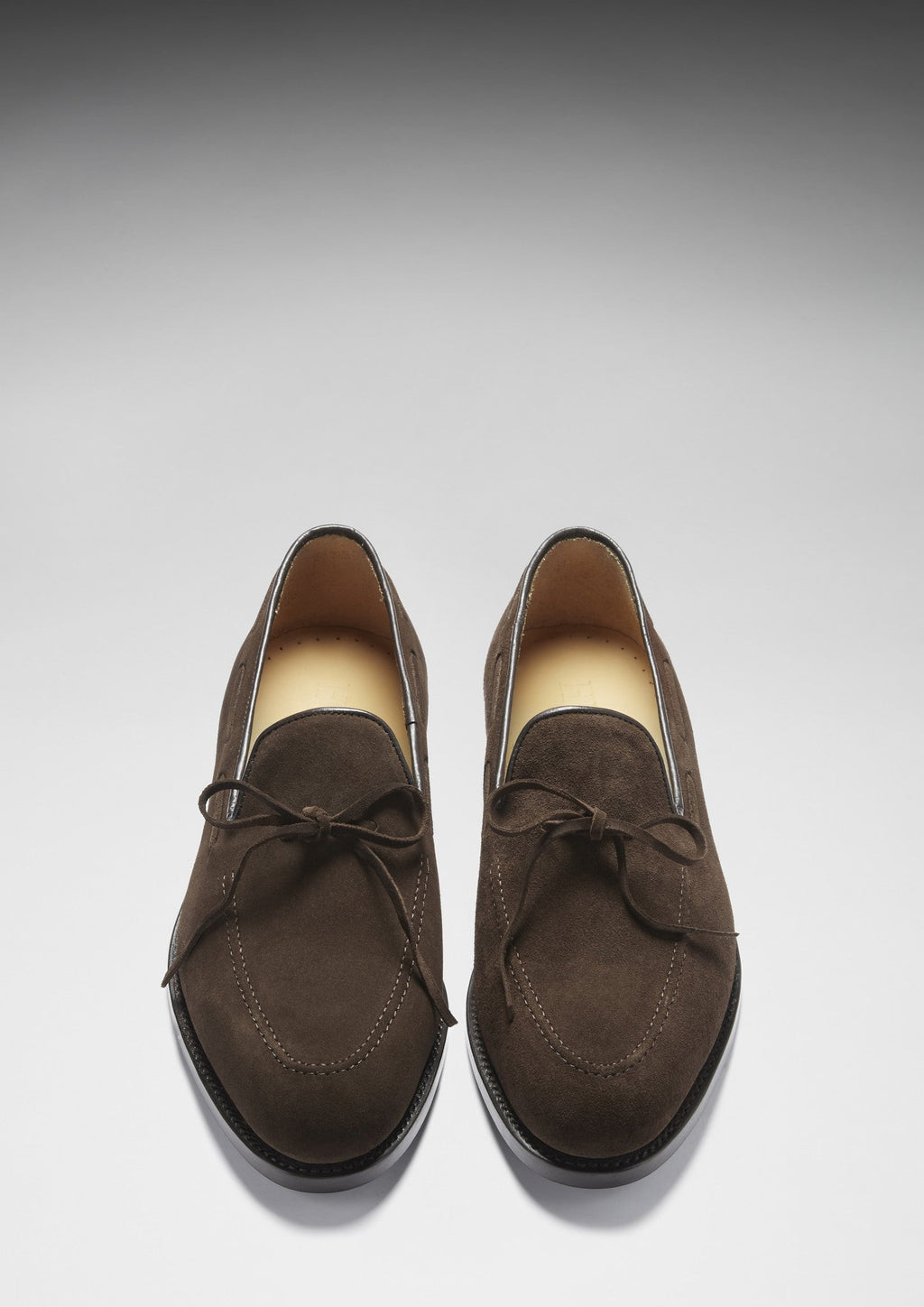 Brown Suede Laced Loafers