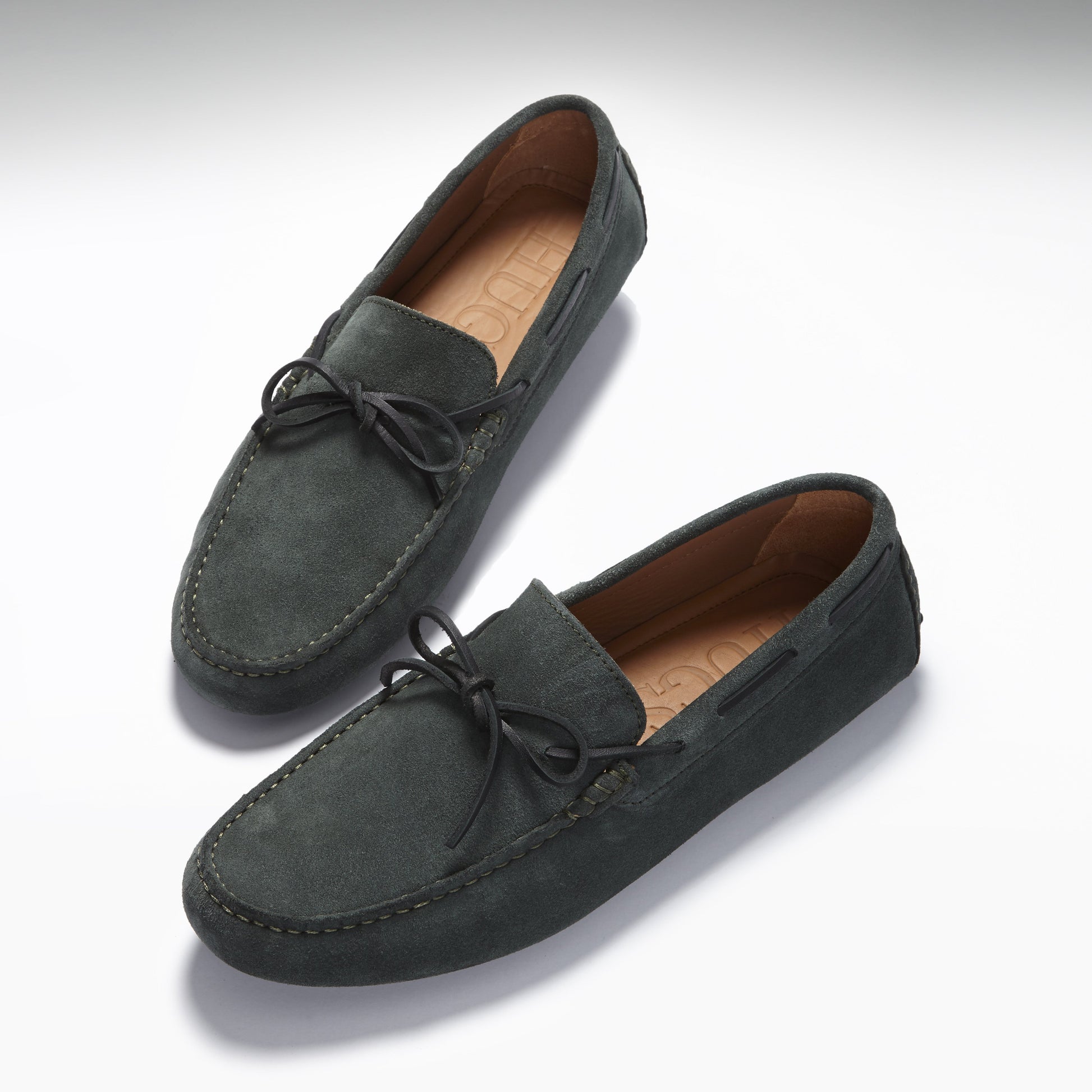 Racing Green Suede Laced Driving Loafers