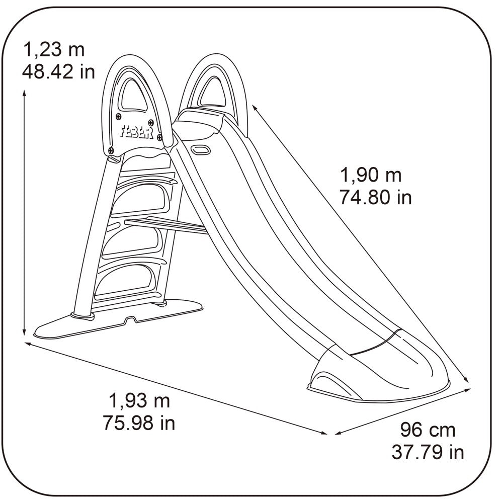 soft pastel feber water slide for kids with gentle curves and secure handles, ready for summer splash fun