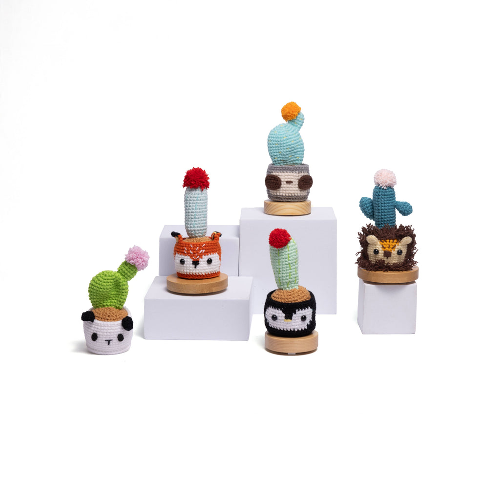 Handmade Crochet Cactus Family Collection Five New Friends