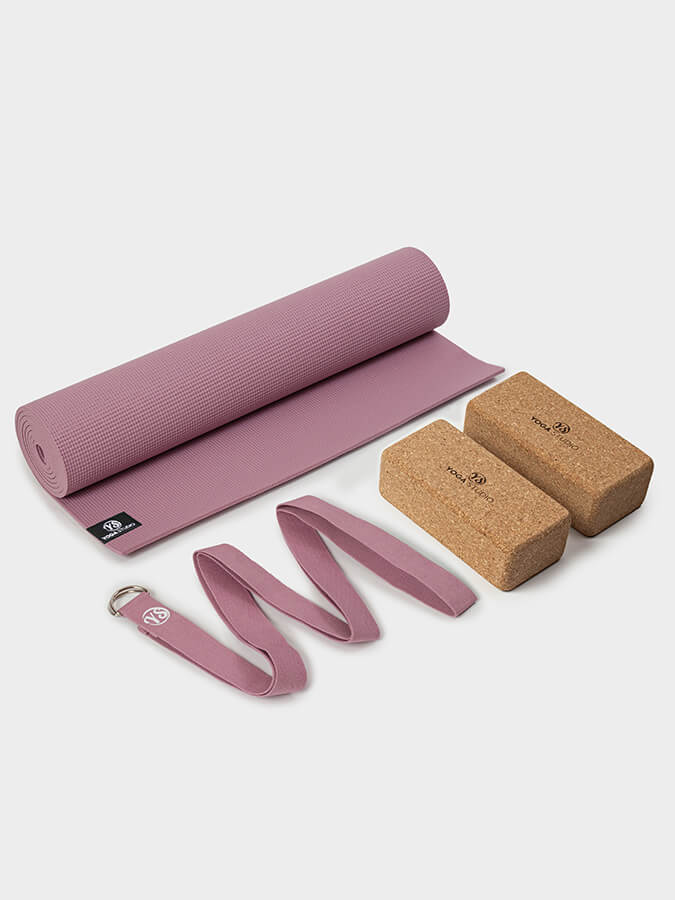 Starter Cork Yoga Set with Mat Blocks and Strap