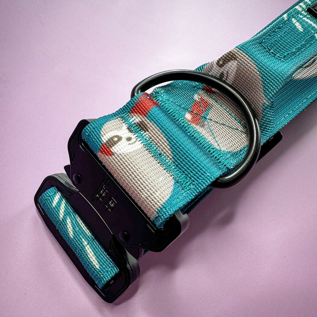 Lazy Sloth Tactical Dog Collar with Handle for Large Dogs