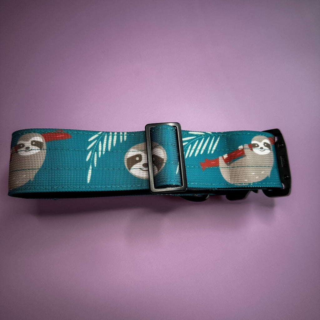 Lazy Sloth Tactical Dog Collar with Handle for Large Dogs