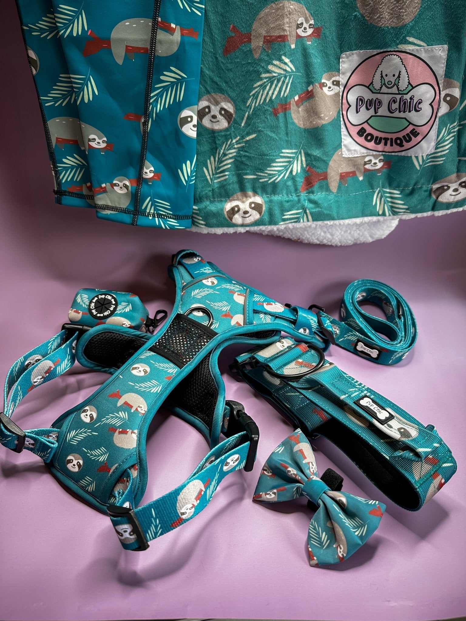 Lazy Sloth Tactical Dog Harness in Mint Green