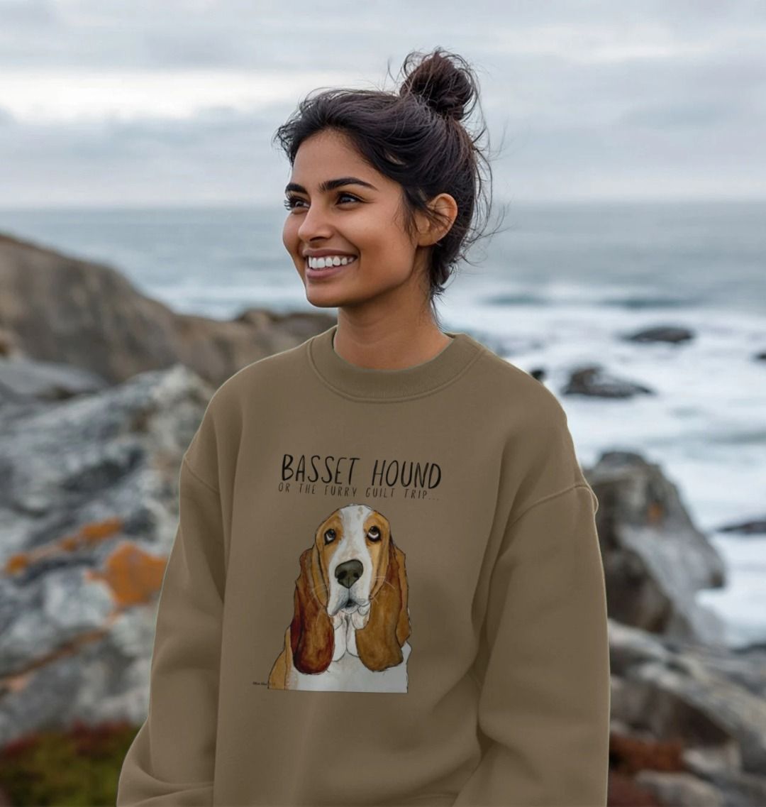 Basset Hound Women's Oversized Sweatshirt in Organic Cotton