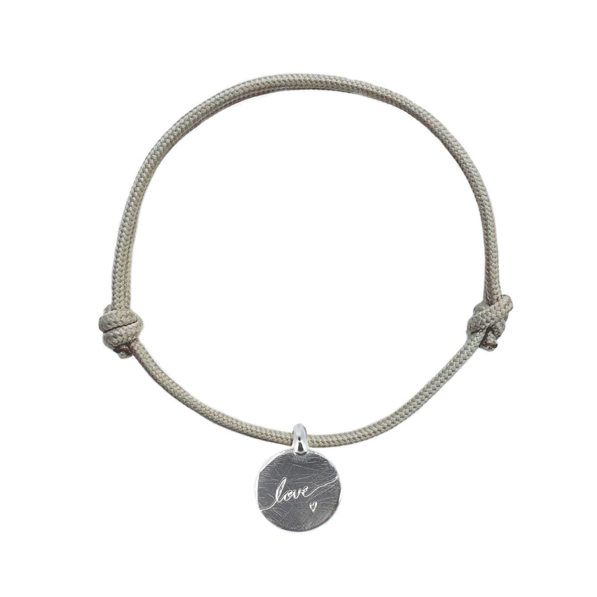 Love Disc Rope Bracelet in Sterling Silver