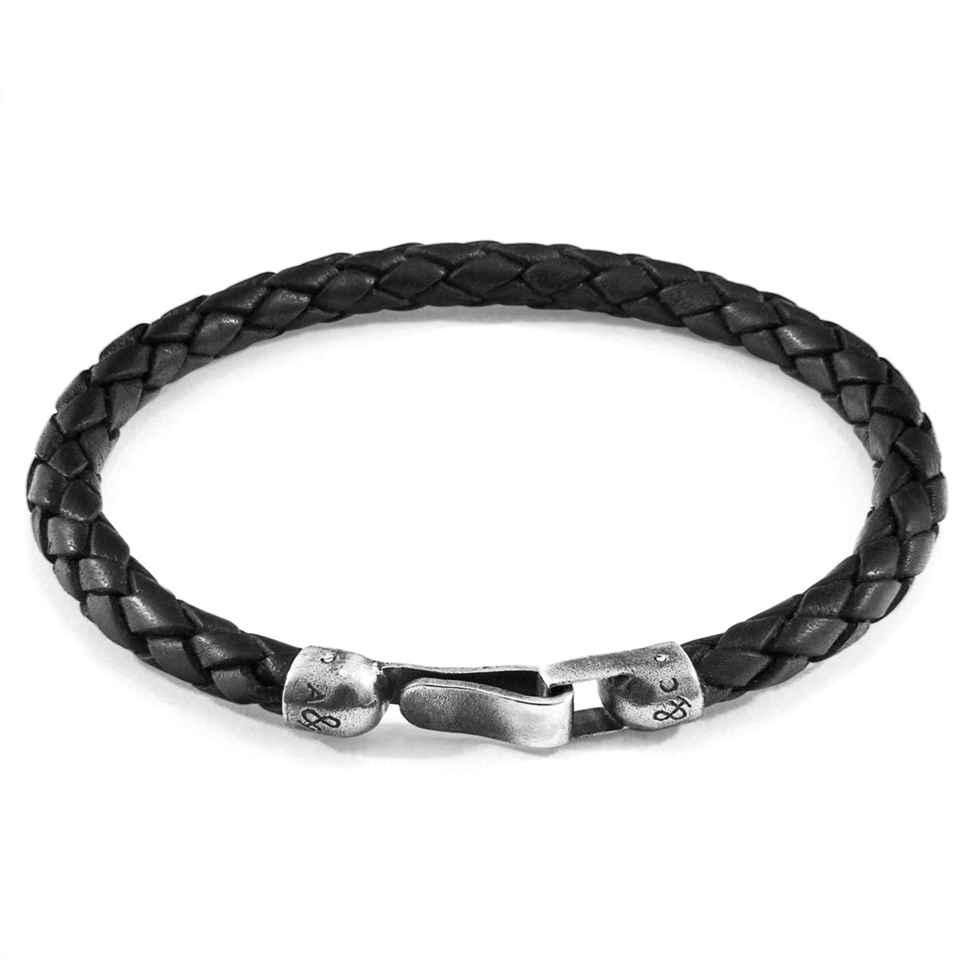 Refine Your Style with the Silver and Braided Leather Bracelet by ANCHOR & CREW at www.brixbailey.com