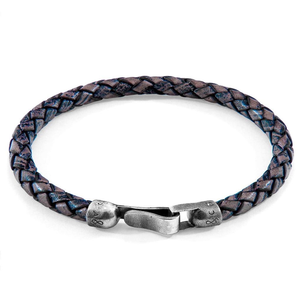 Timeless Elegance with the Silver and Braided Leather Bracelet - Handcrafted British Quality & Sustainability by ANCHOR & CREW at www.brixbailey.com