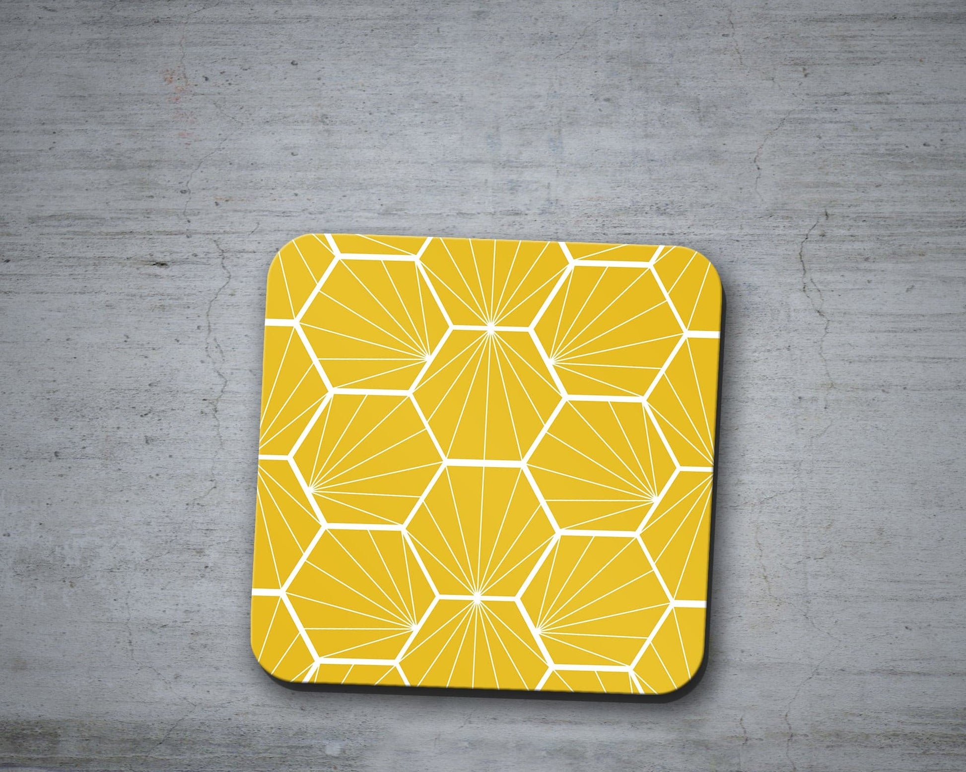 Lemon Yellow Geometric Hexagon Placemats Set of 4 or 6