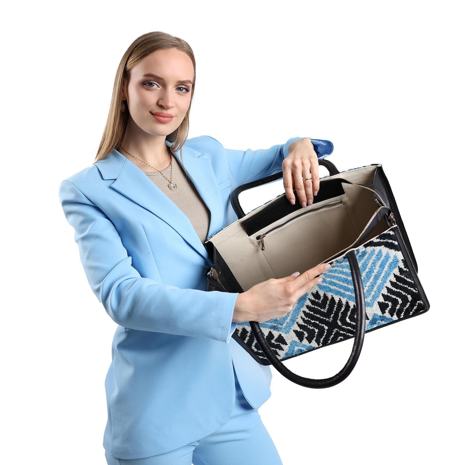 Lena Silk & Leather Tote Bag – Spacious & Handmade by Jkel at www.brixbailey.com