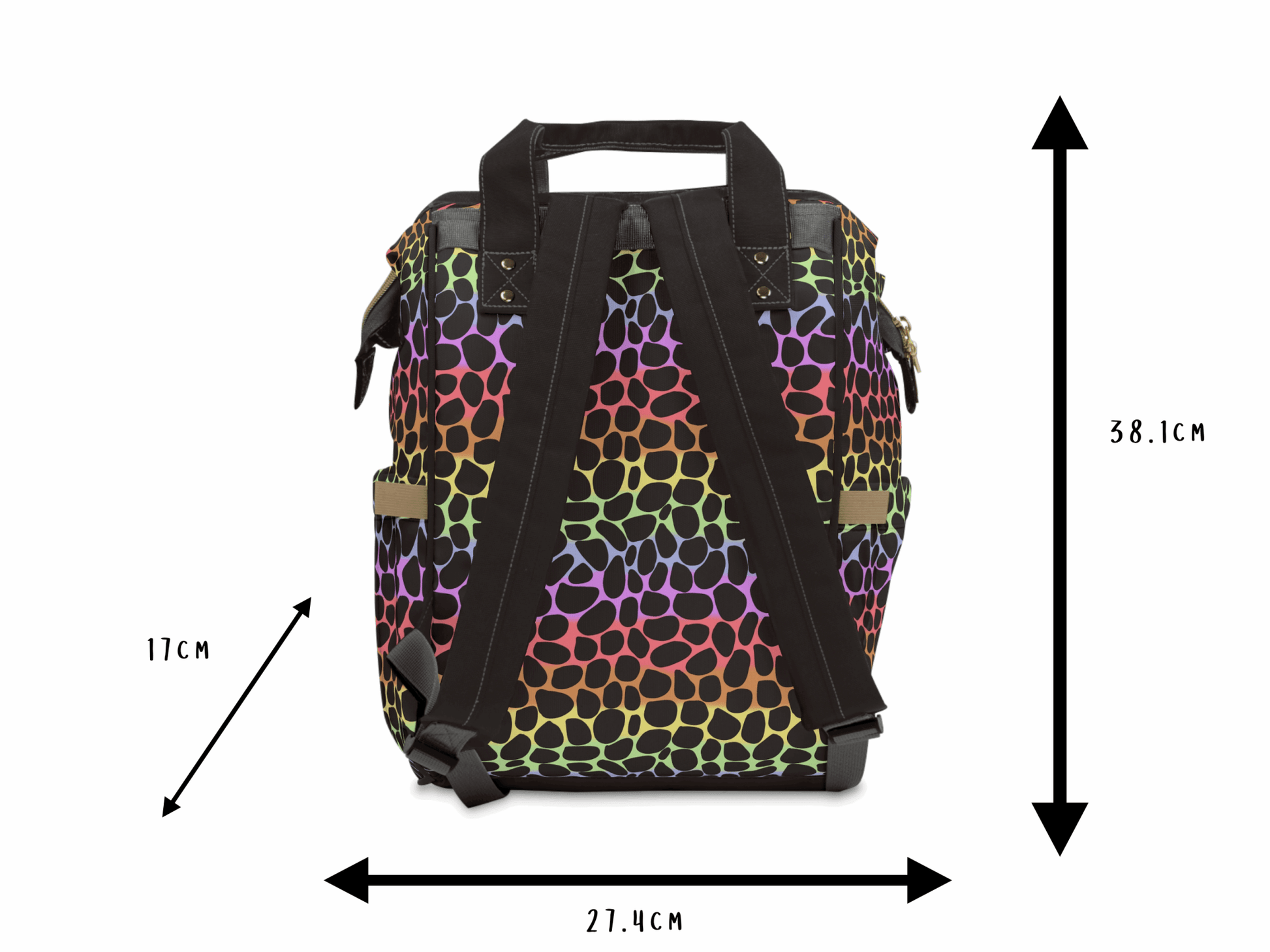 Leopard Print Rainbow Baby Changing Backpack