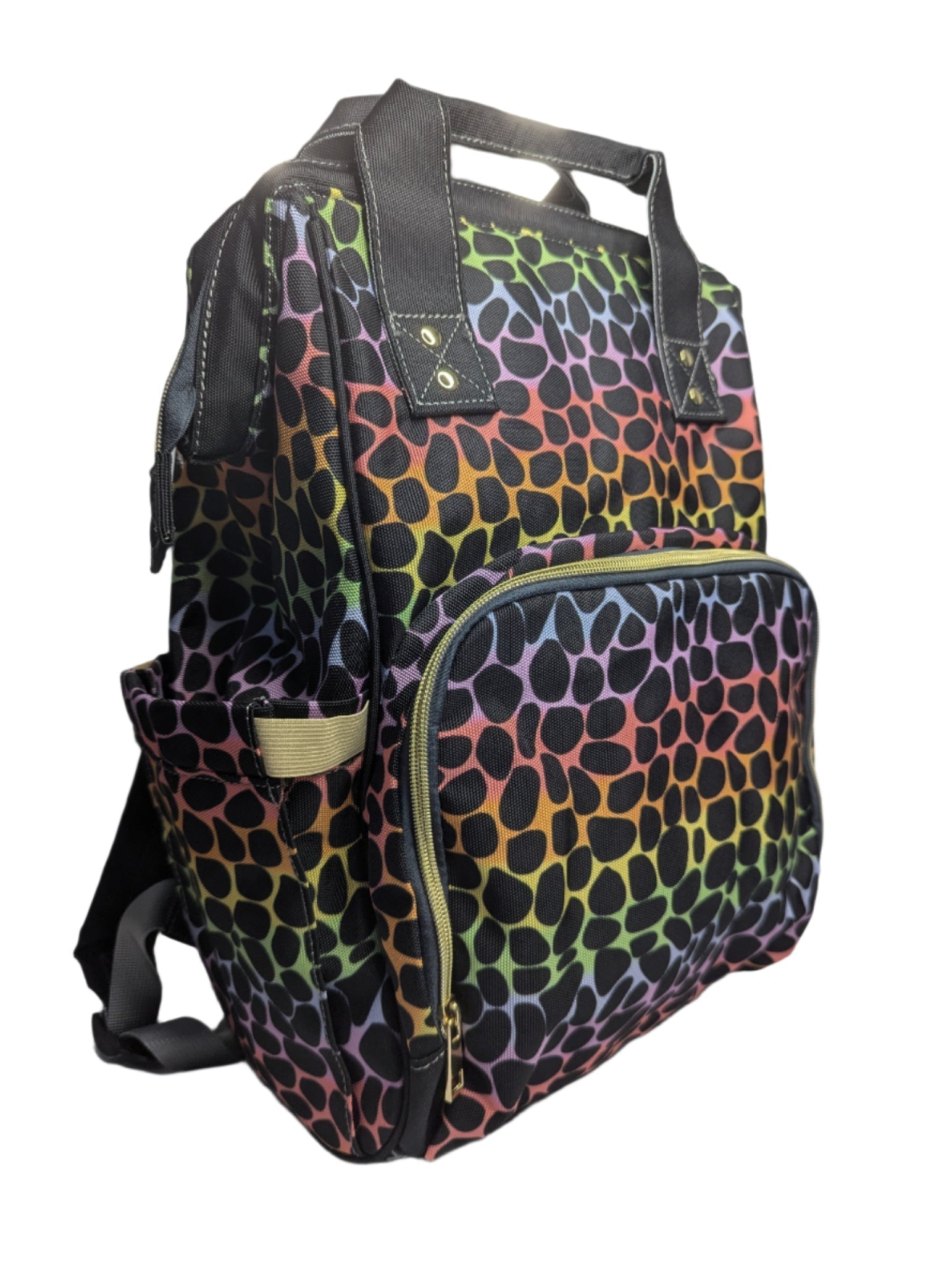 Leopard Print Rainbow Baby Changing Backpack