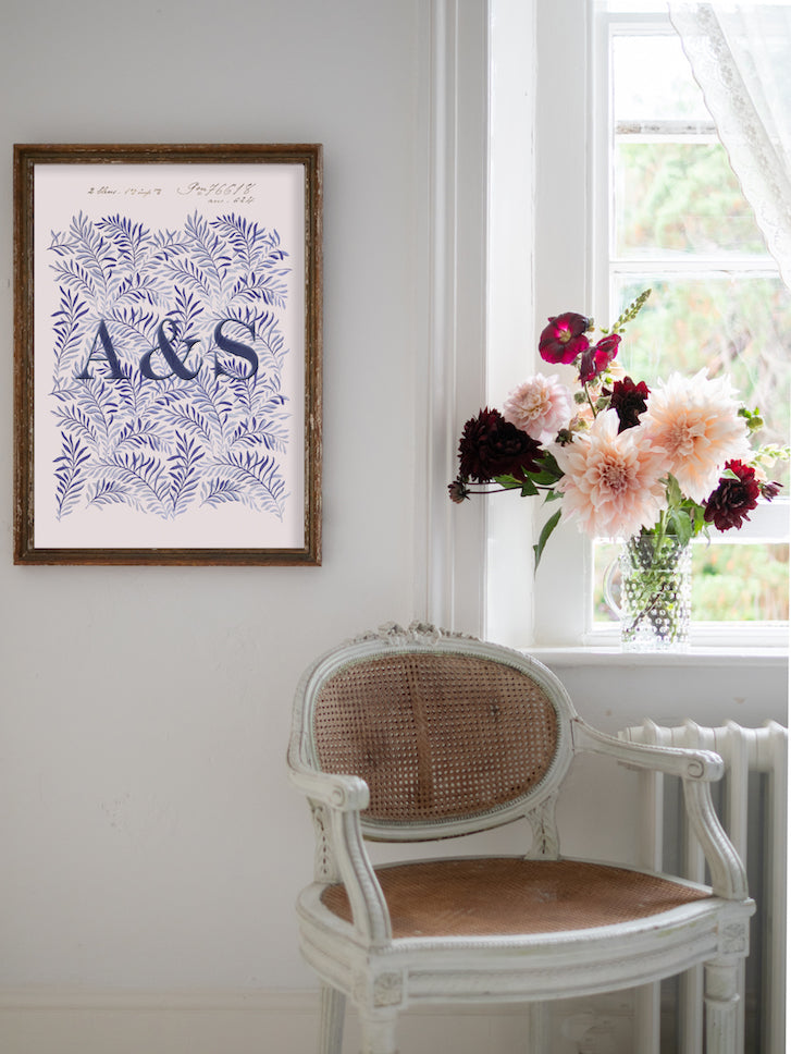 Personalised Alphabet Vintage Archive Poster Print