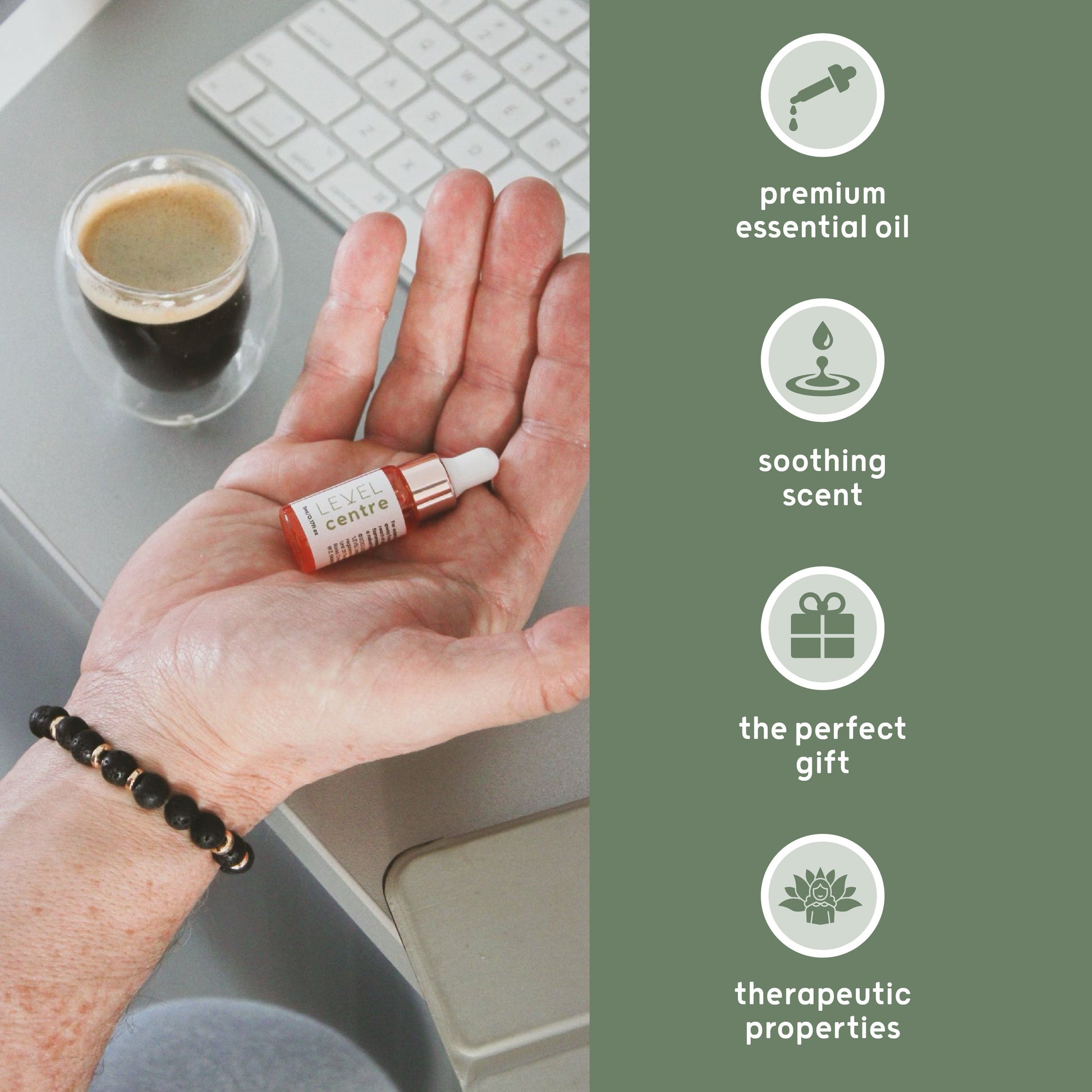 Lava Bead Aromatherapy Bracelet with Essential Oil