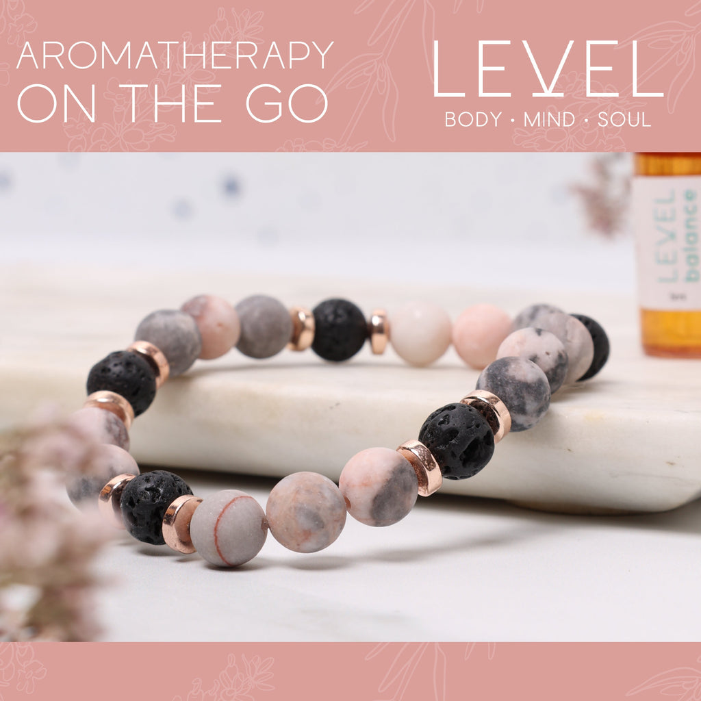 Lava Bead Aromatherapy Bracelet with Essential Oil Happiness