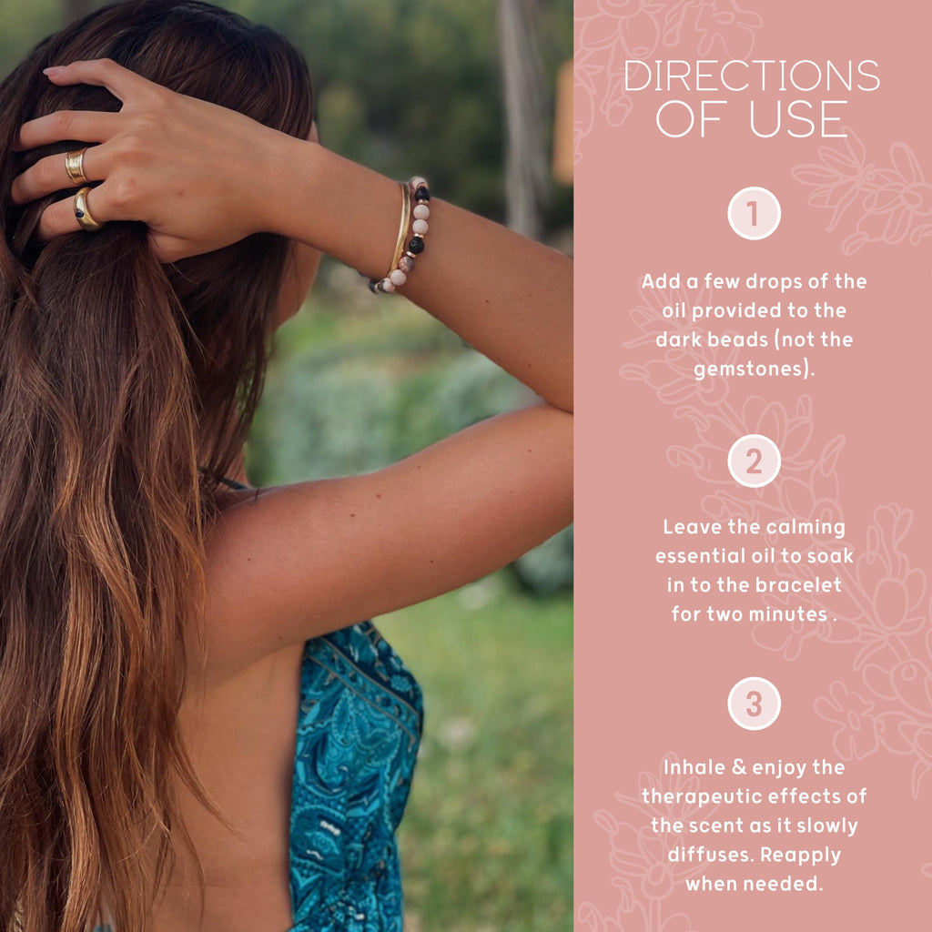 Lava Bead Aromatherapy Bracelet with Essential Oil Happiness