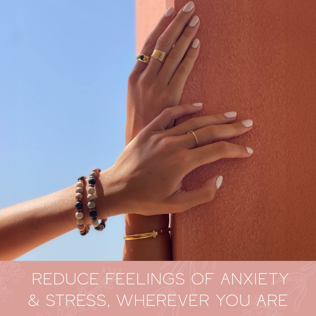 Lava Bead Aromatherapy Bracelet with Essential Oil Happiness