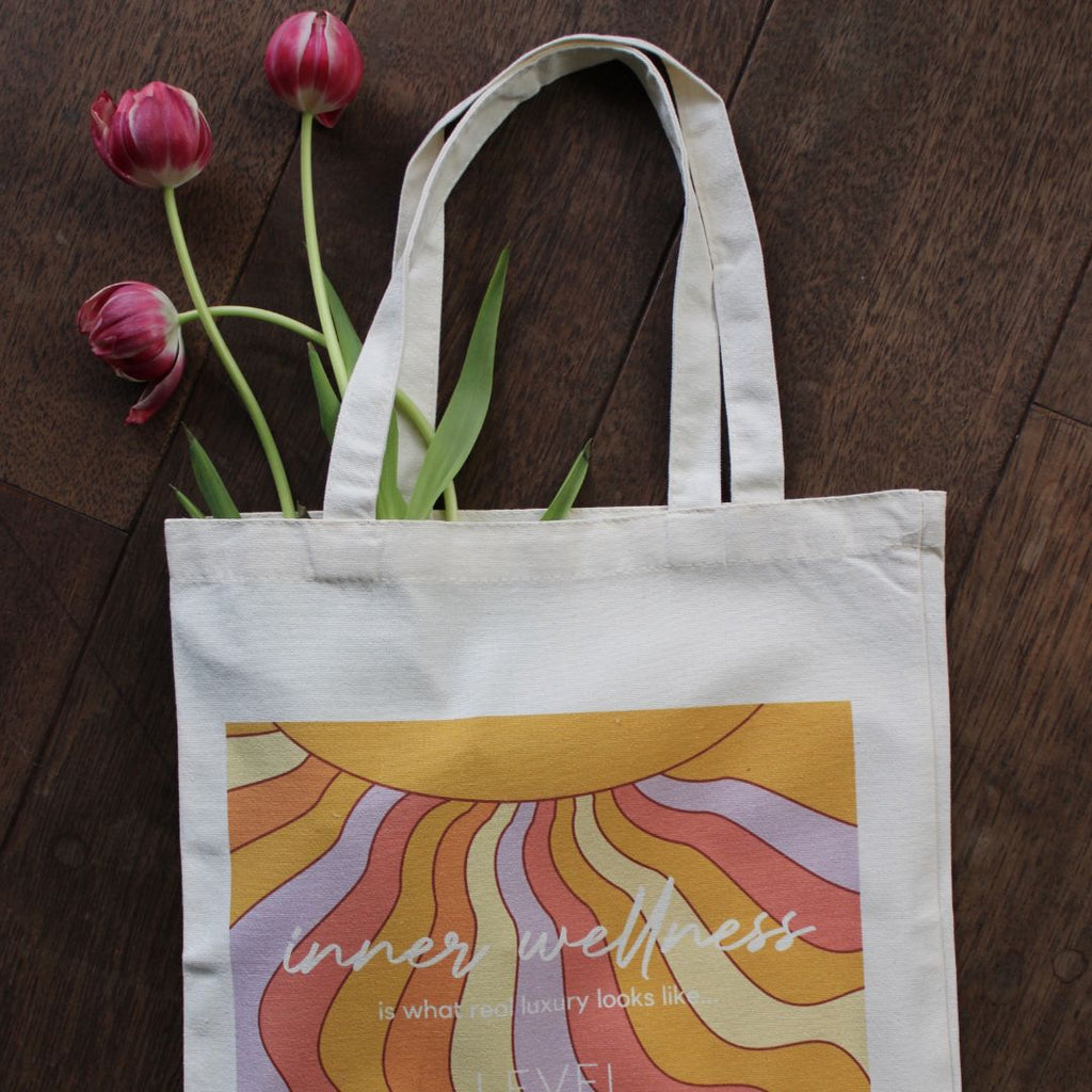 Linen Tote Bag with Inner Wellness Design