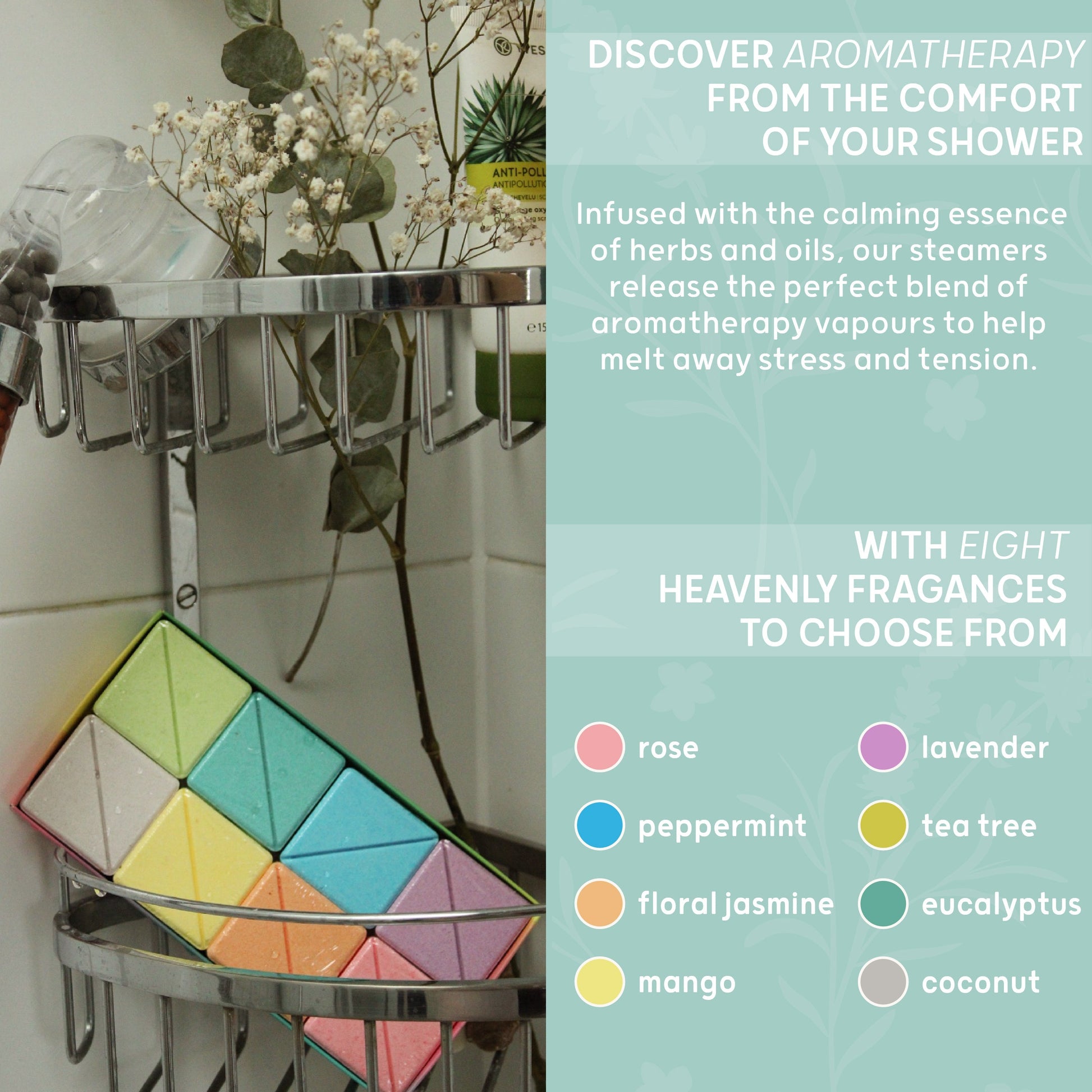 Energising Shower Steamers with 8 Fragrances