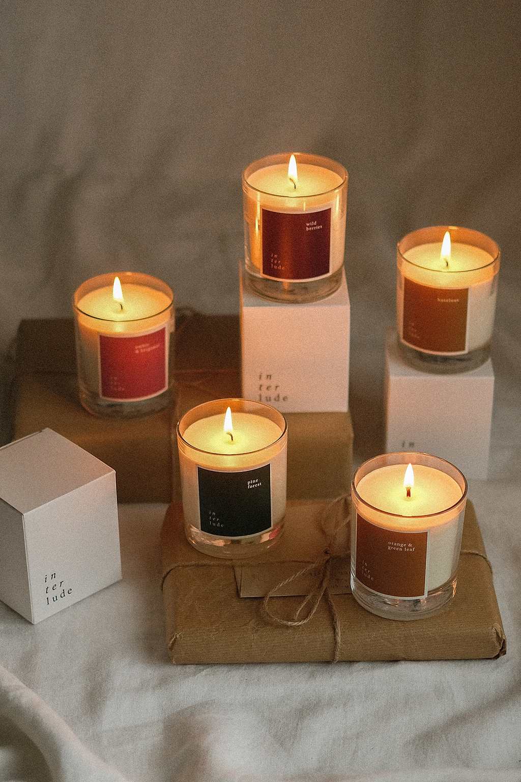 Orange and Green Leaf Scented Candle