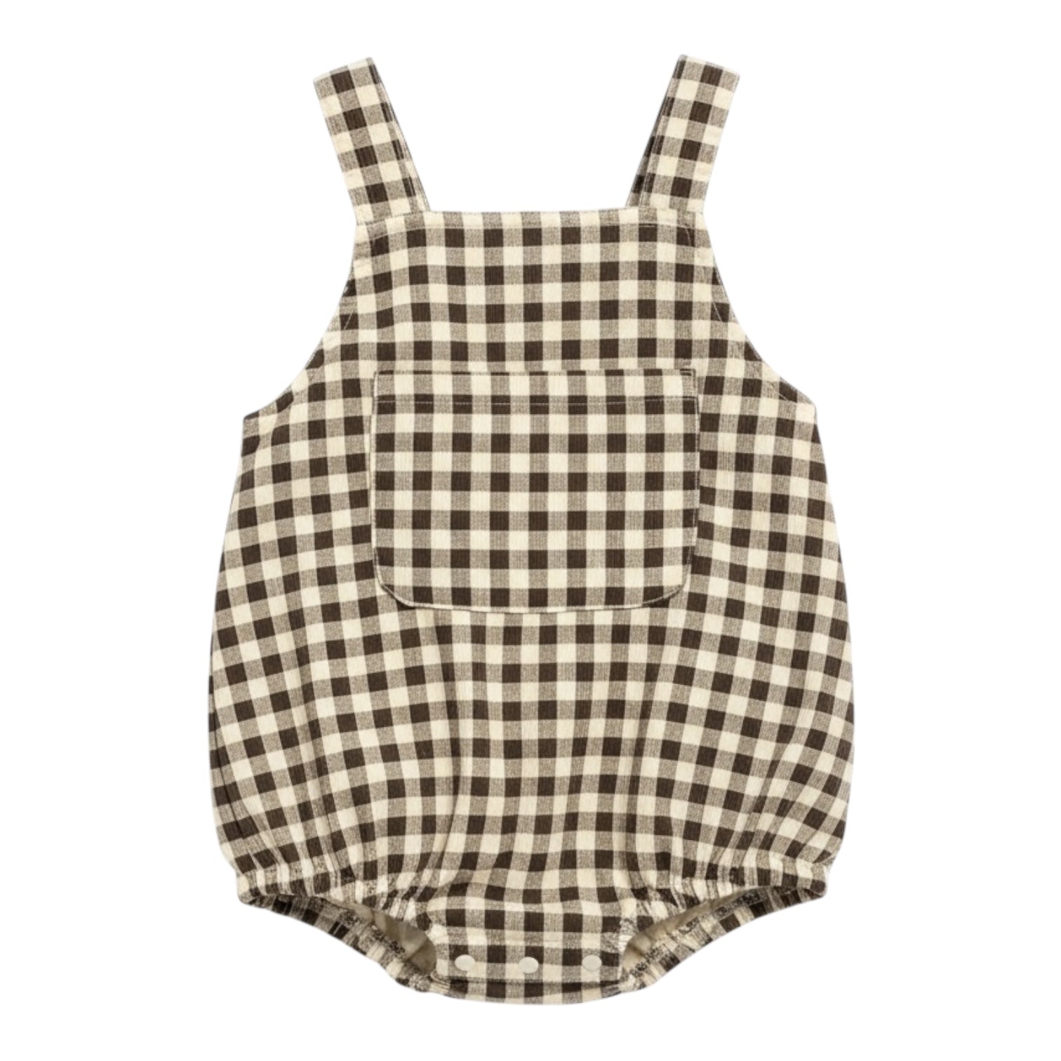 Lightweight Corduroy Baby Romper in Gingham