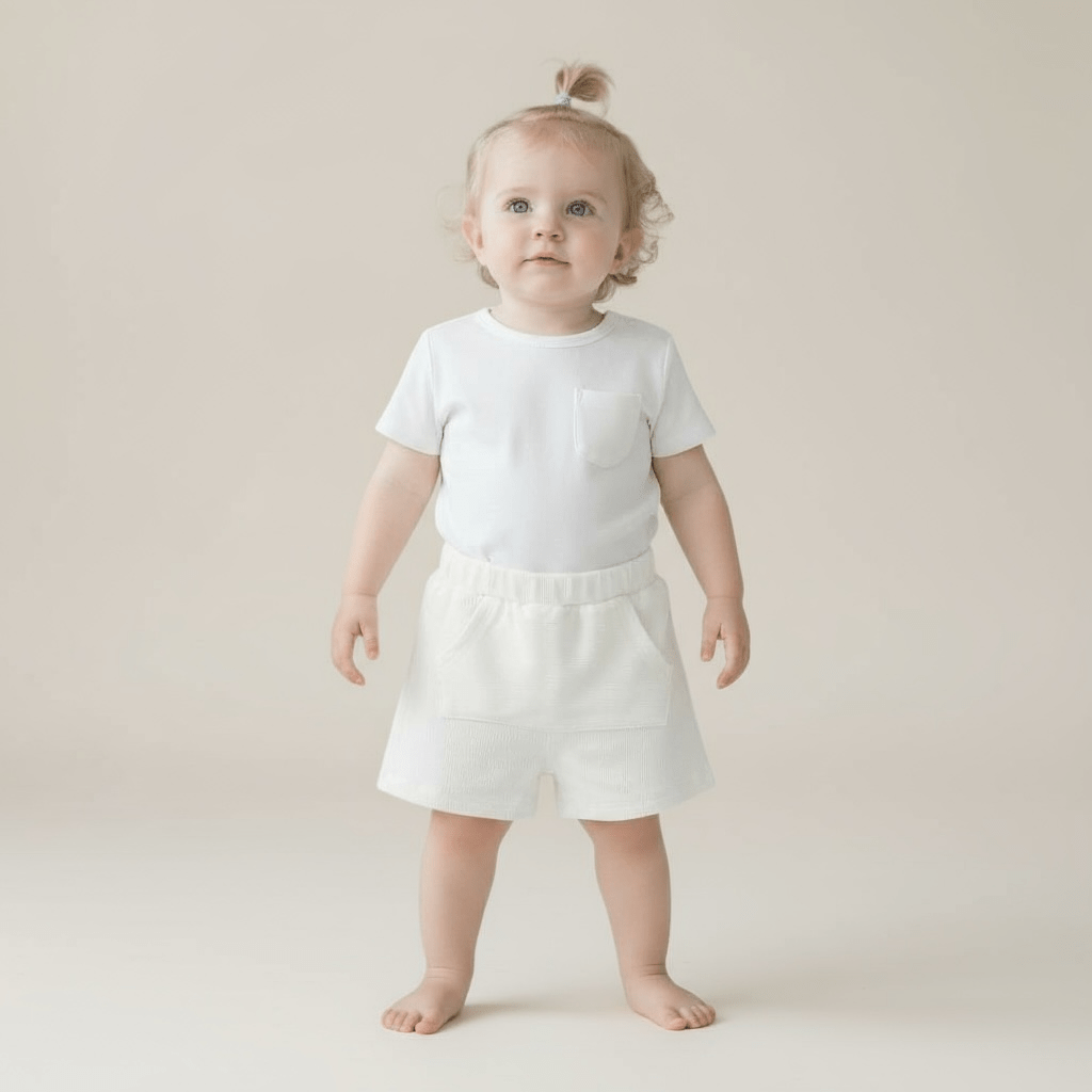 Lightweight Ribbed Cotton Pocket Shorts