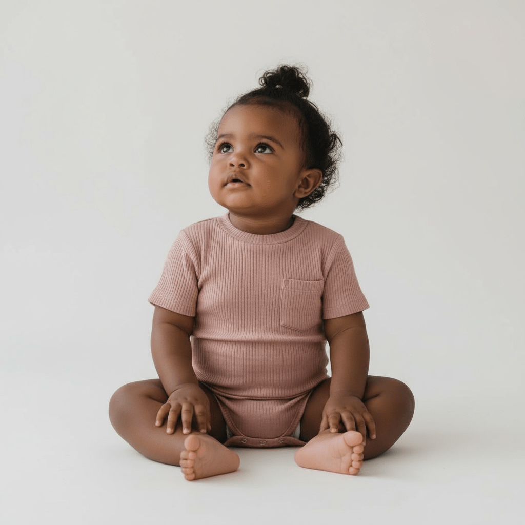 Lightweight Ribbed Pocket Baby Romper