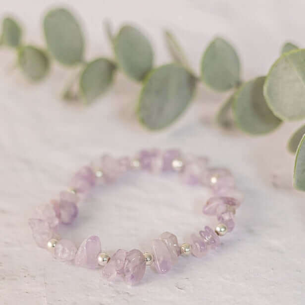 Lilac Cape Amethyst Gemstone Bracelet in Sterling Silver or Gold