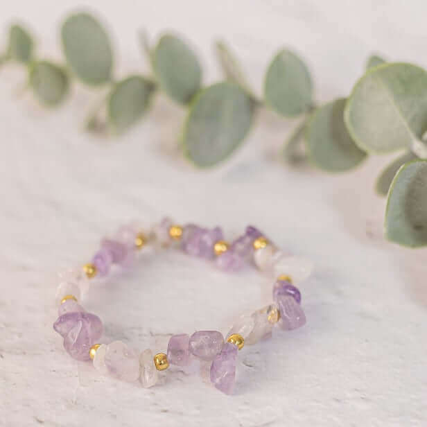 Lilac Cape Amethyst Gemstone Bracelet in Sterling Silver or Gold