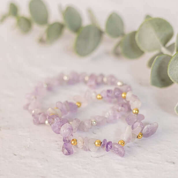 Lilac Cape Amethyst Gemstone Bracelet in Sterling Silver or Gold