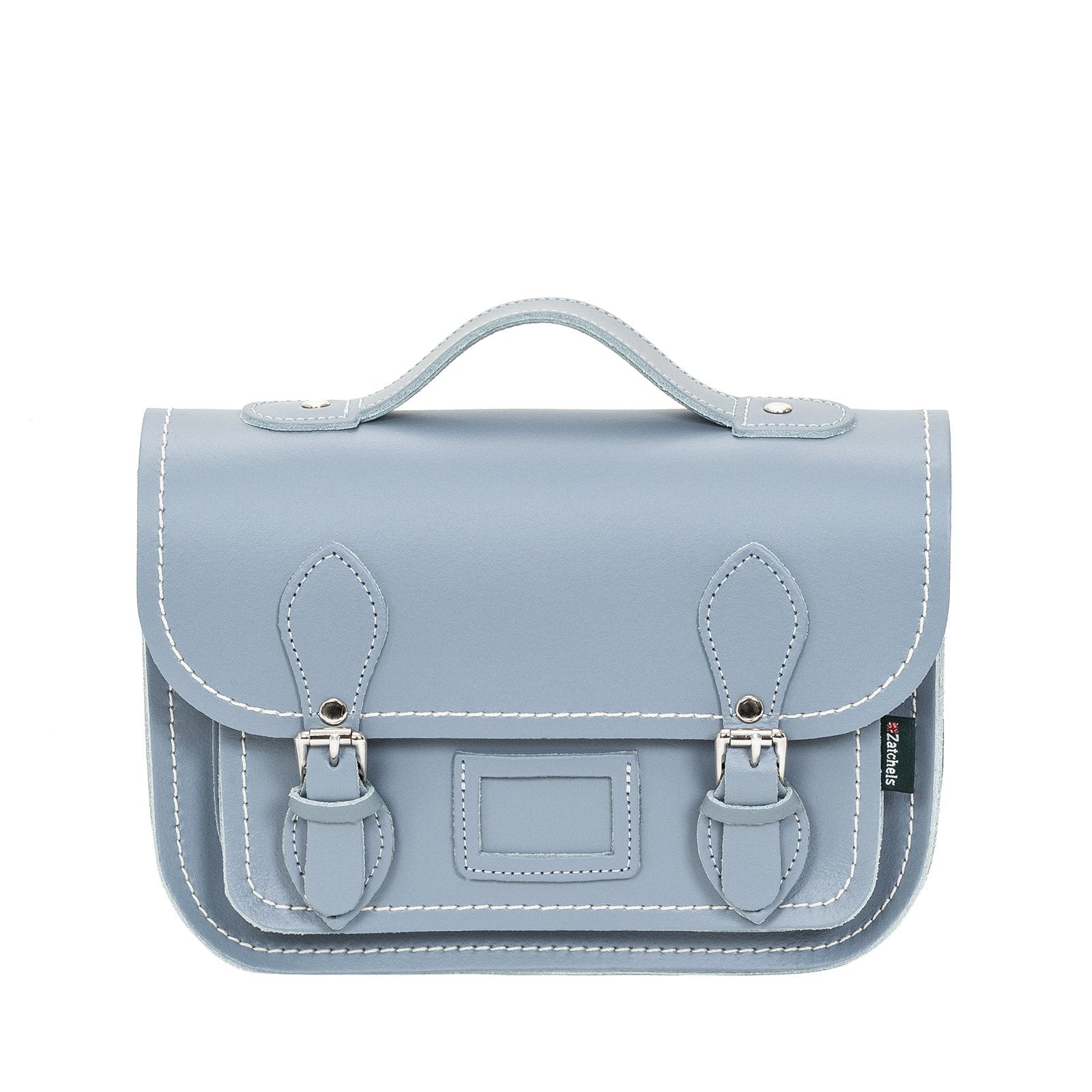 Leather Midi Satchel in Lilac Grey